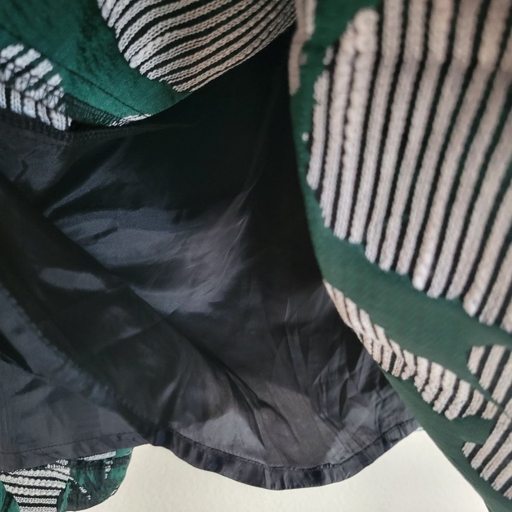 Womens Circle Skirt Spring Green Floral A-Line Pleated Skirt w/ Pockets M - Picture 7 of 8